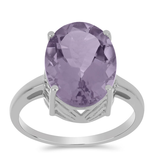 Silberring mit Rose De France Amethyst