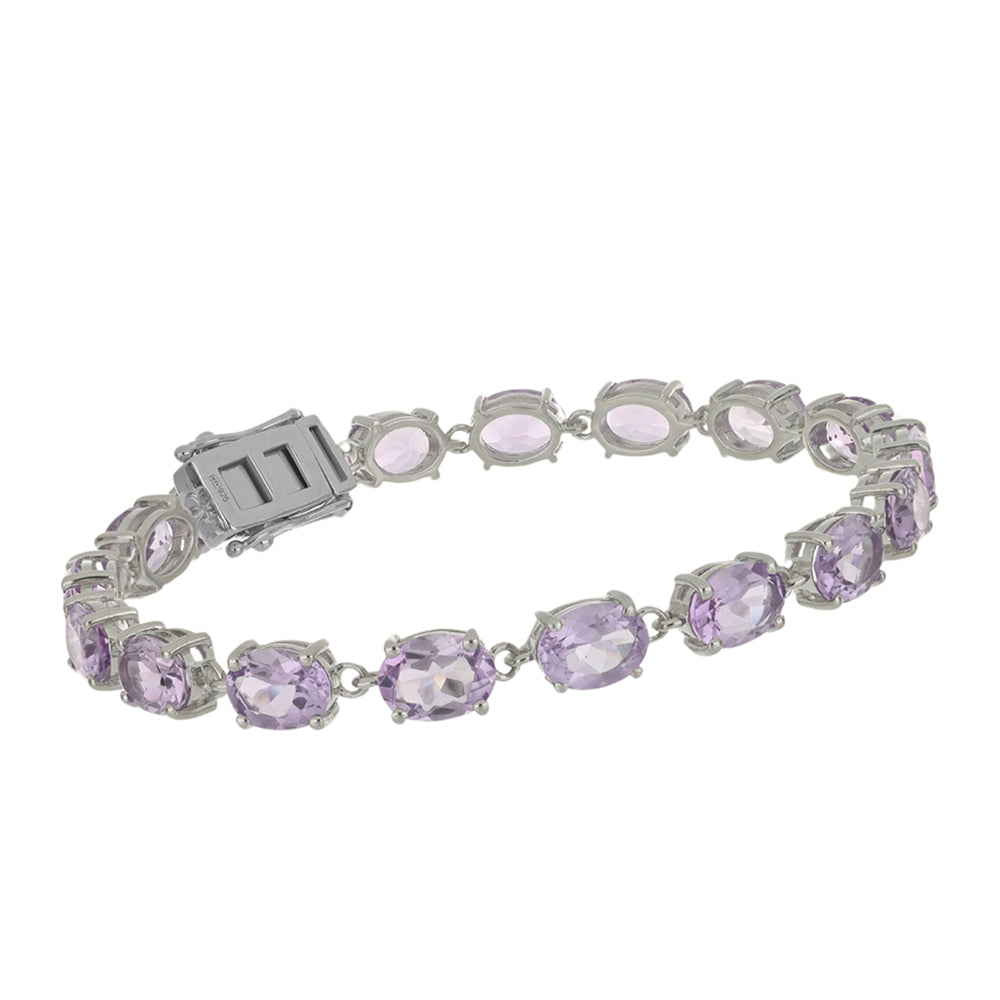 Silberarmband mit Rose De France Amethyst 1 