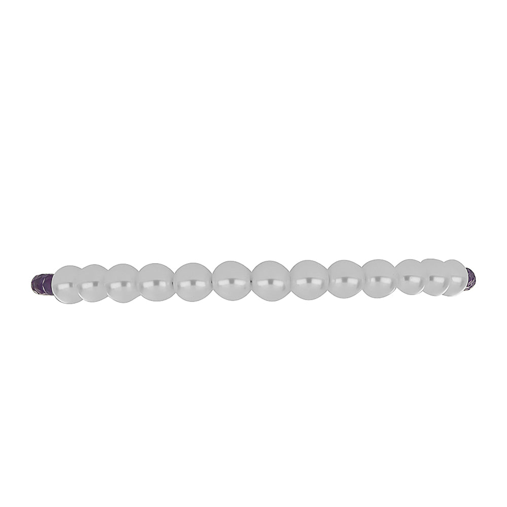 Silberarmband mit Rose De France Amethyst und weißer Süßwasserperle 2 