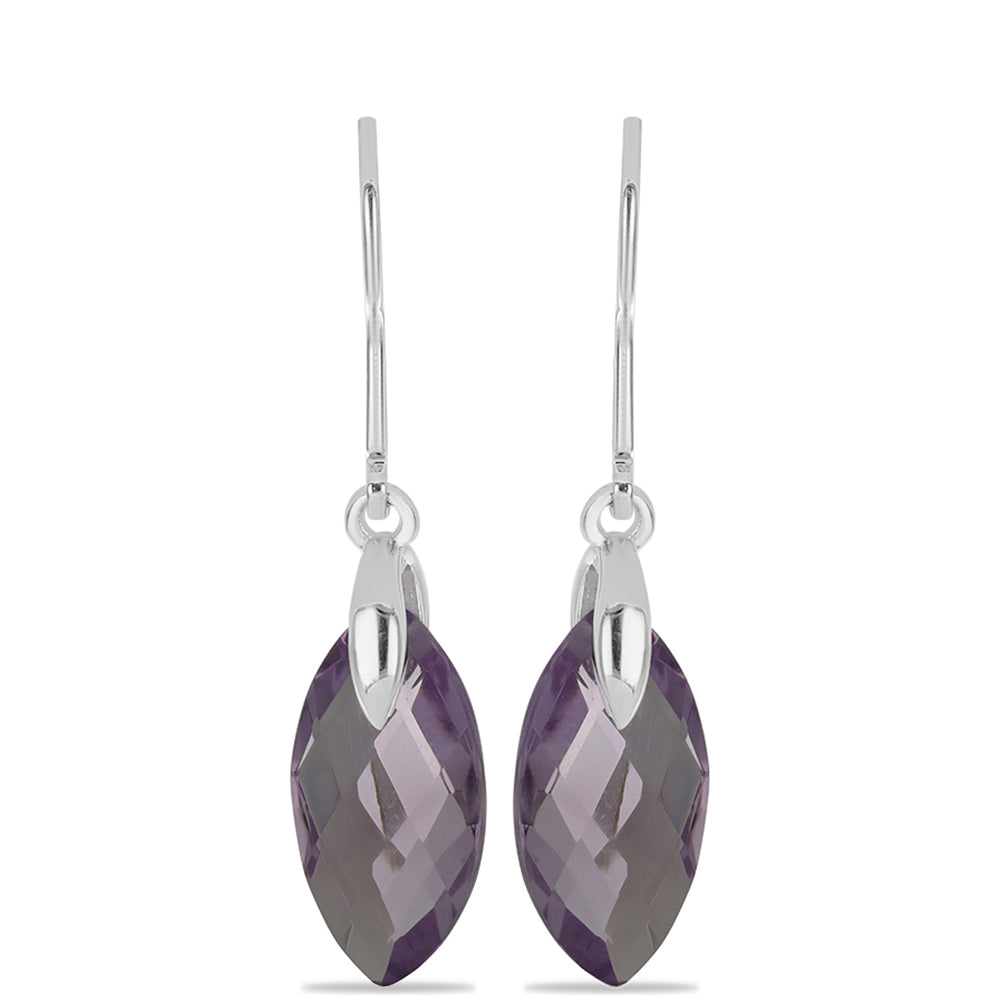 Silberohrringe mit Rose De France Amethyst