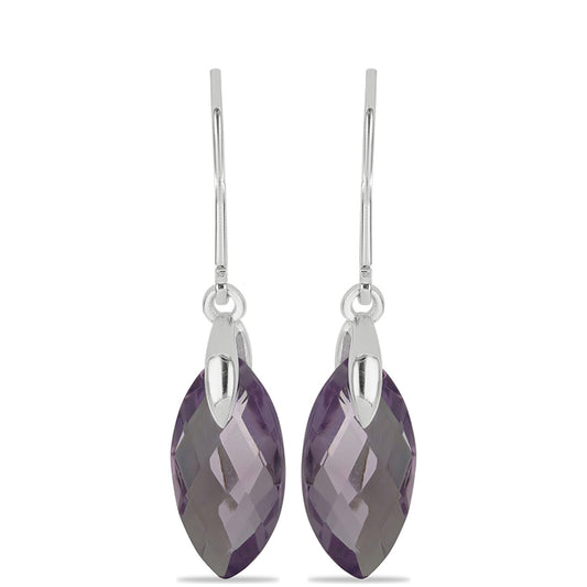 Silberohrringe mit Rose De France Amethyst