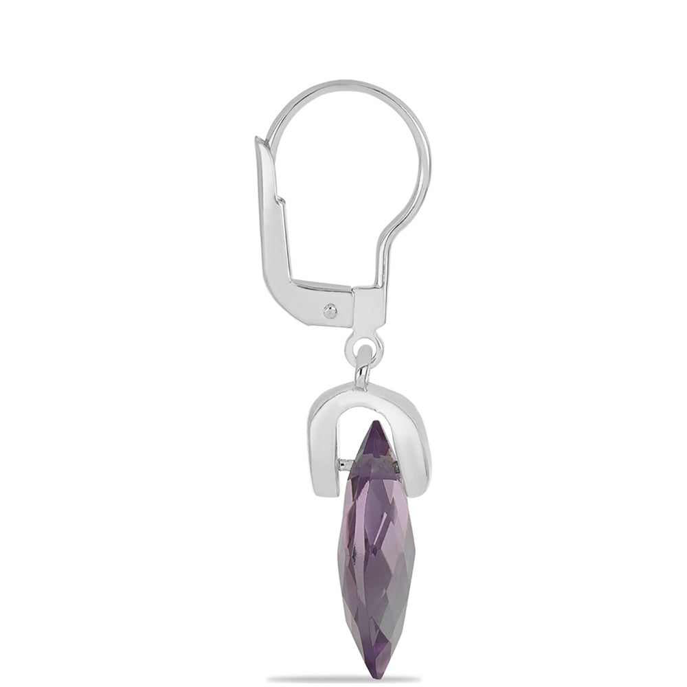 Silberohrringe mit Rose De France Amethyst 2 