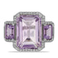 Silberring mit Rose De France Amethyst und weißem Topas