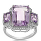 Silberring mit Rose De France Amethyst und weißem Topas