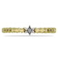 Goldplattierter Silberring mit weißem Diamant