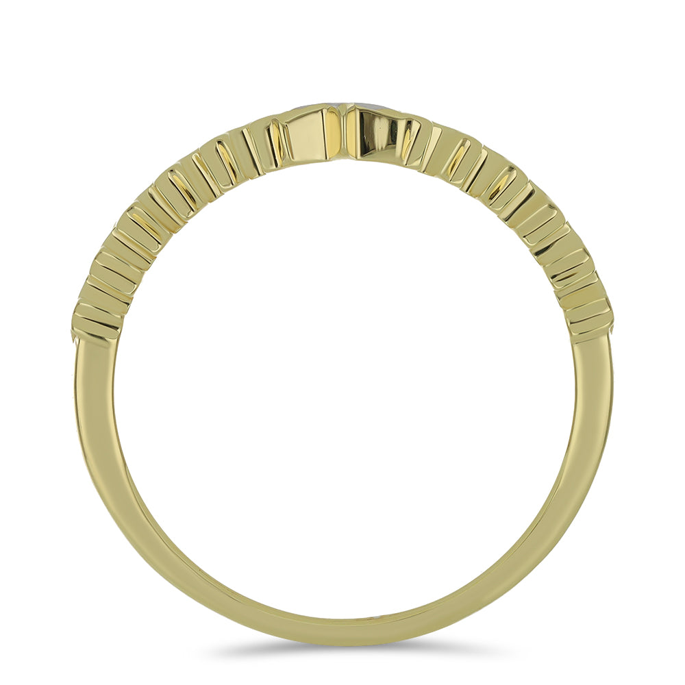Goldplattierter Silberring mit weißem Diamant 2 