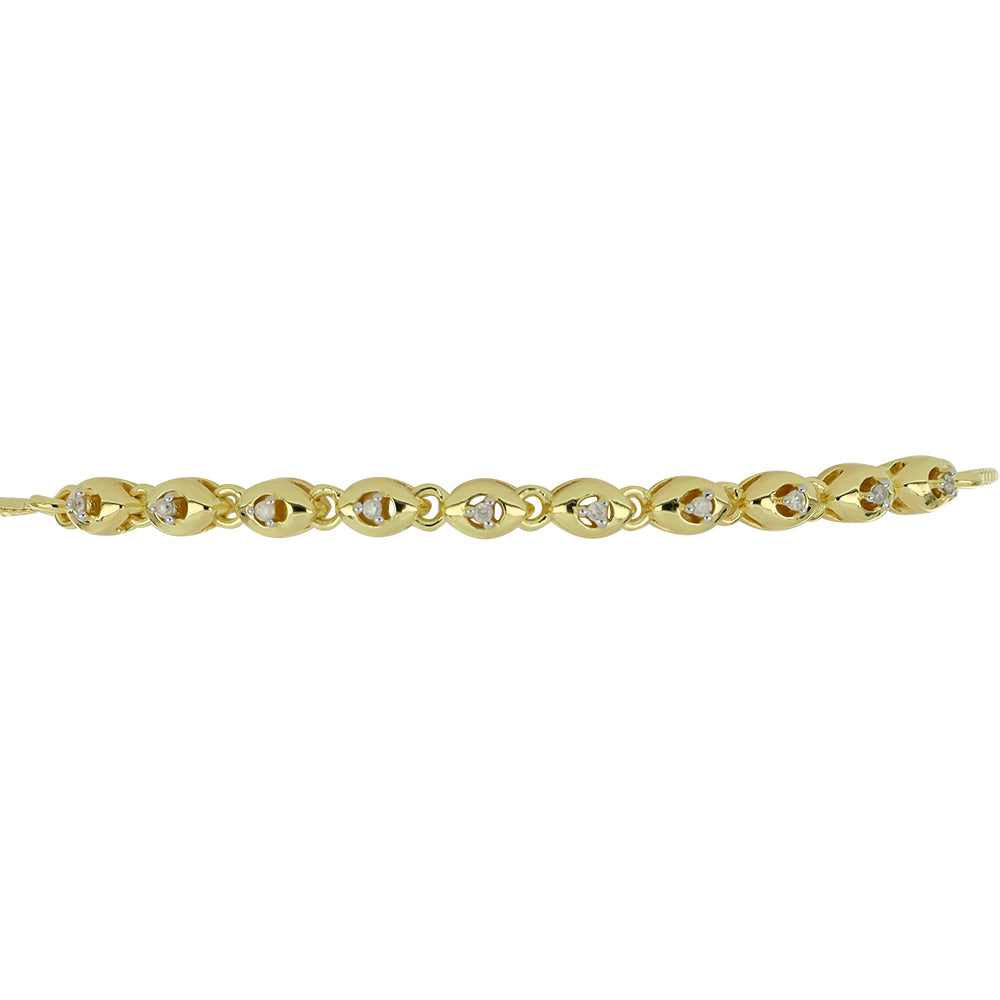 Goldplattiertes Silberarmband mit weißem Diamant 2 