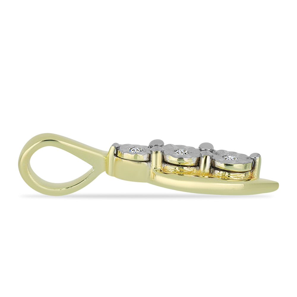 Goldplattierter Silberanhänger mit weißem Diamant 2 