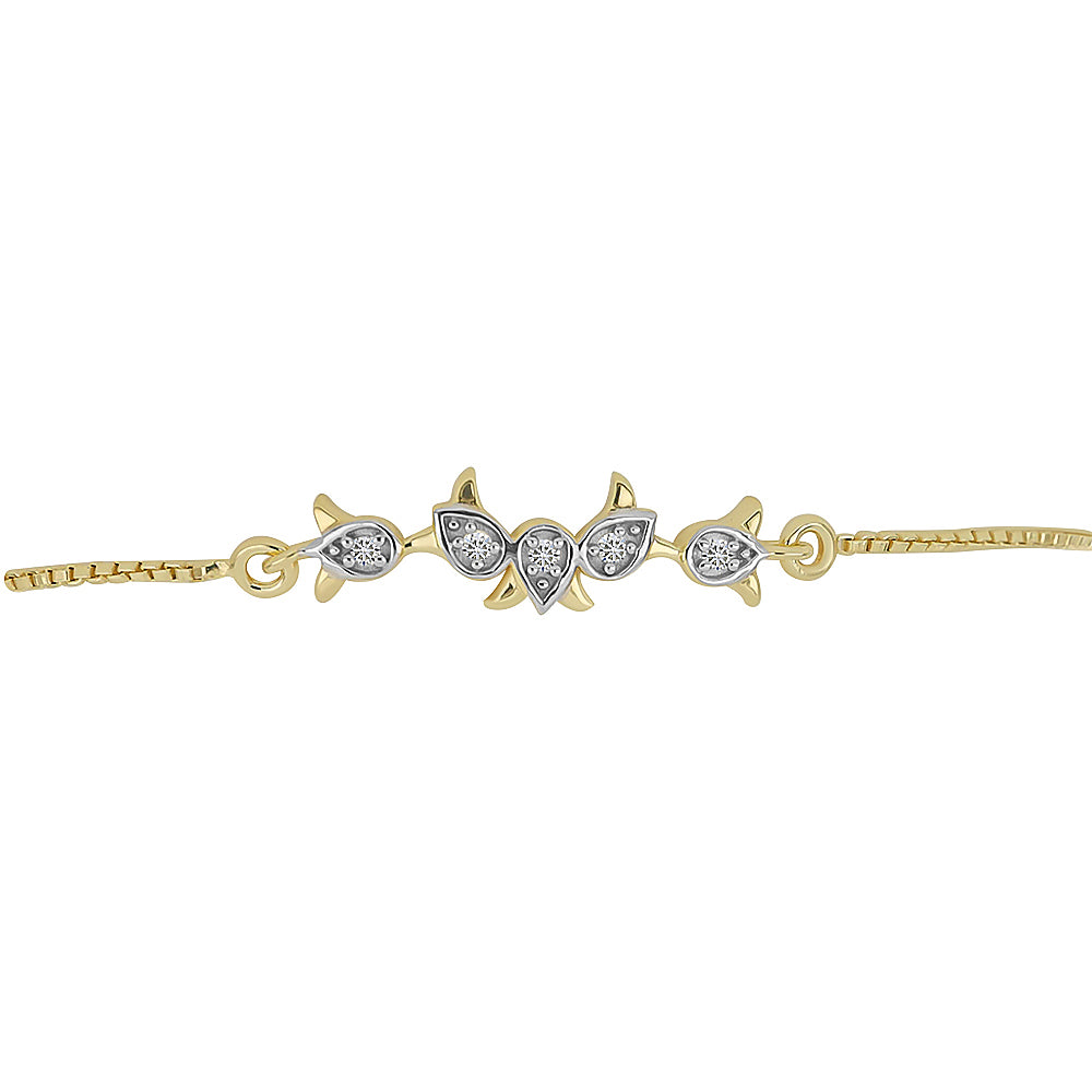 Goldplattiertes Silberarmband mit weißem Diamant