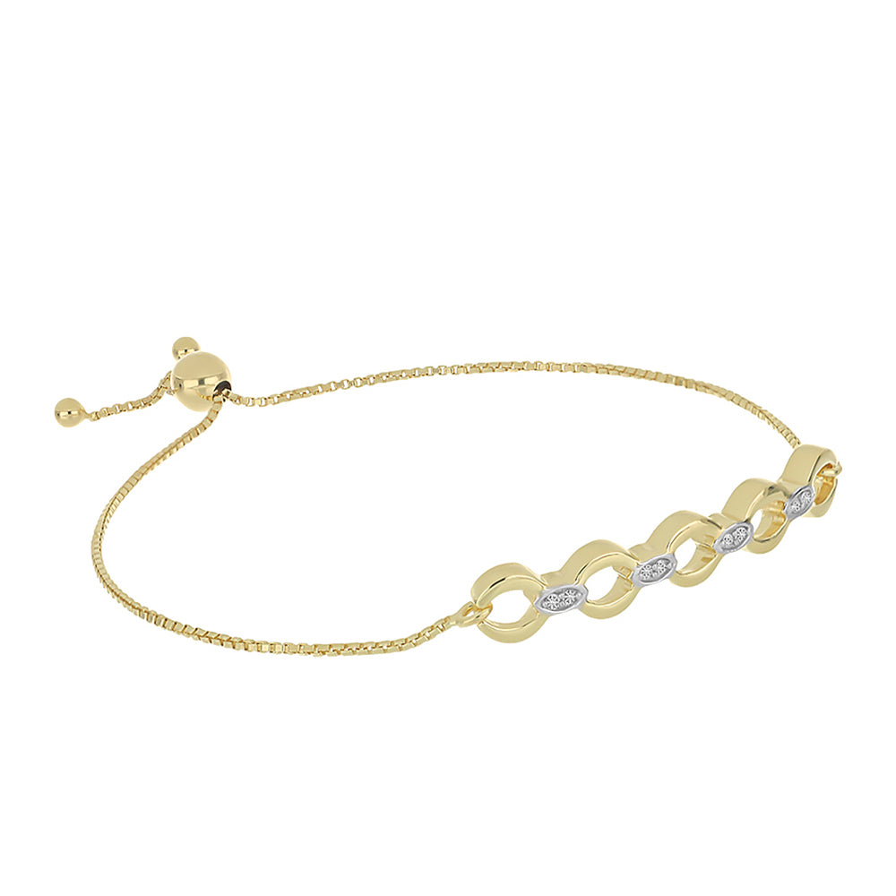 Goldplattiertes Silberarmband mit weißem Diamant