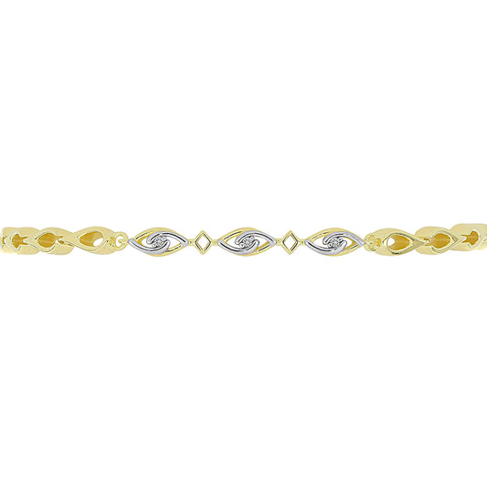 Goldplattiertes Silberarmband mit weißem Diamant