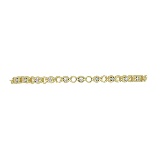 Goldplattiertes Silberarmband mit weißem Diamant