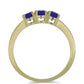 Goldplattierter Silberring mit blauem Achat