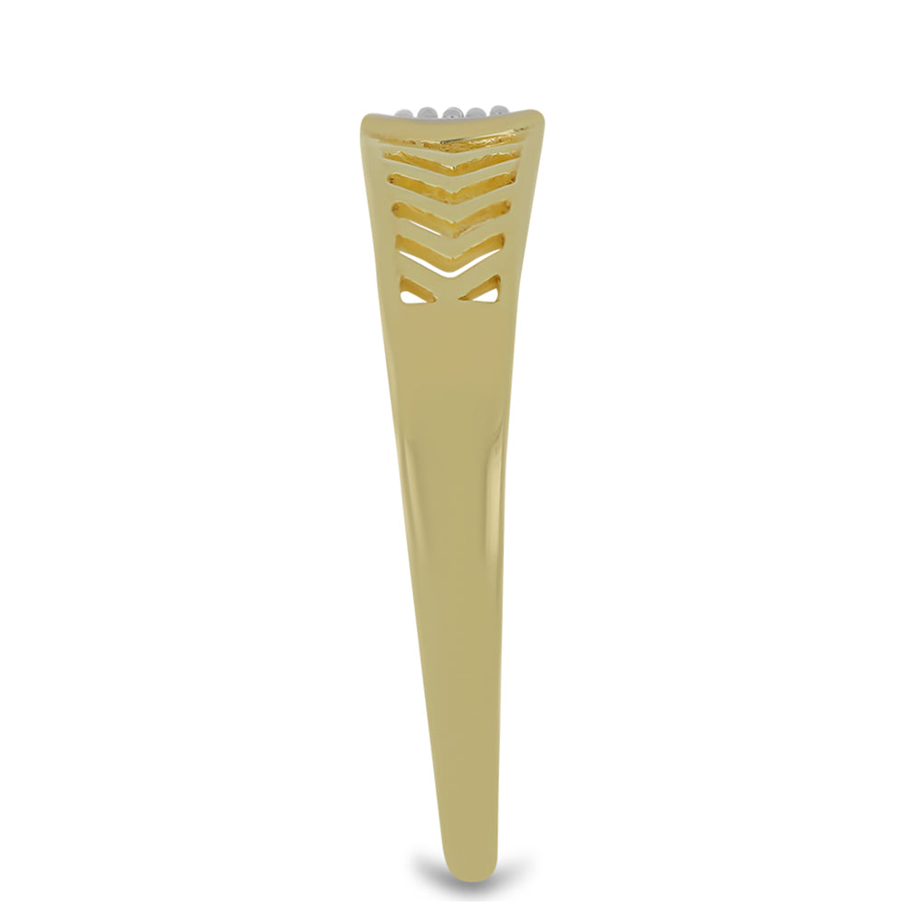 Goldplattierter Silberring mit weißem Diamant