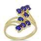 Goldplattierter Silberring mit blauem Achat