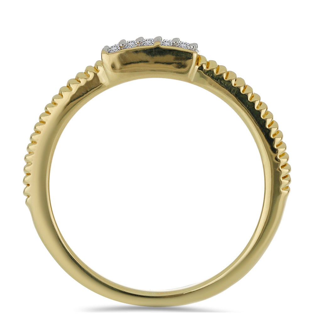 Goldplattierter Silberring mit weißem Diamant