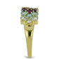Goldplattierter Silberring mit marokkanischem Amethyst und Zitrin aus dem Ural