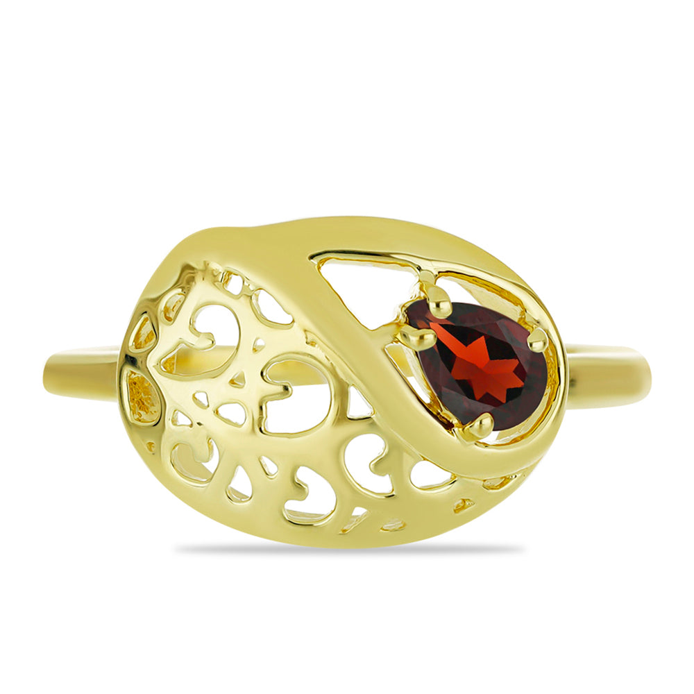 Goldplattierter Silberring mit Barton Granat 1 