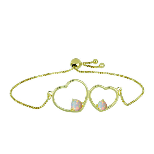 Goldplattiertes Silberarmband mit äthiopischem Opal aus Lega Dembi