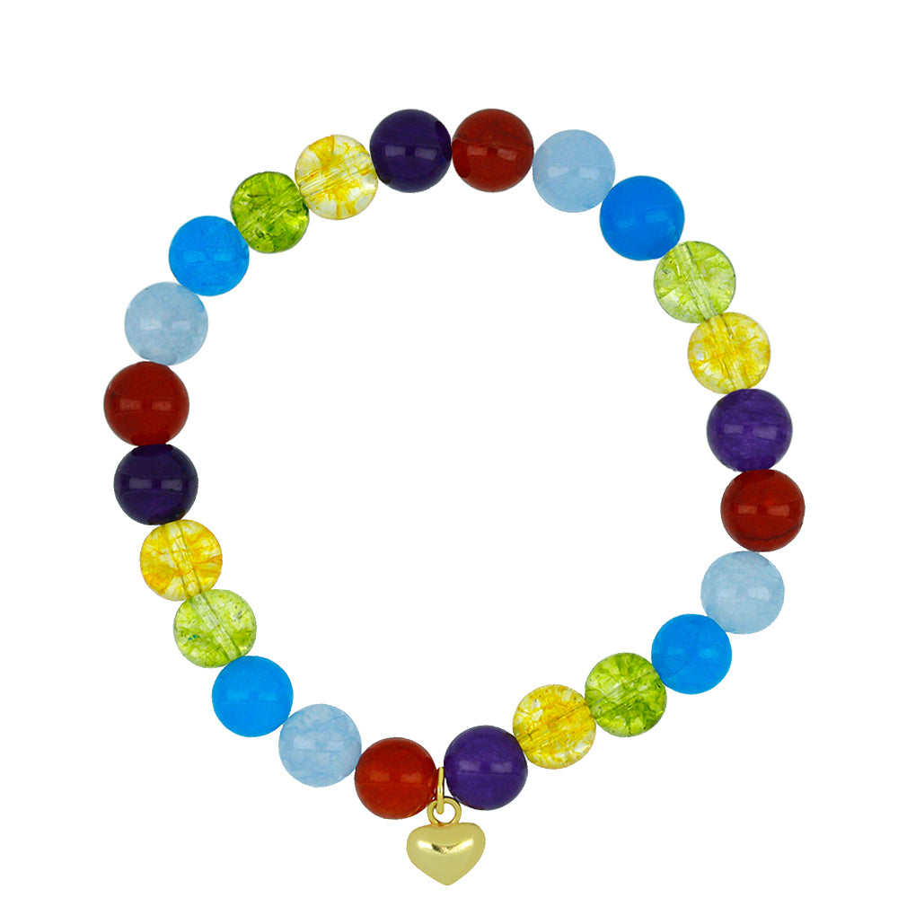 Goldplattiertes Silberarmband mit marokkanischem Amethyst und Zitrin aus dem Ural 1 