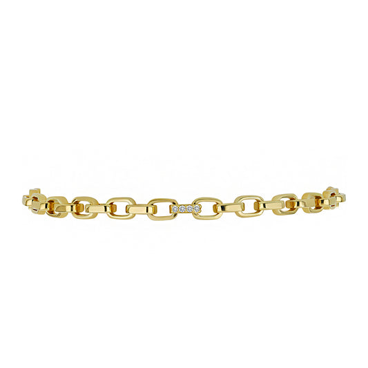 Goldplattiertes Silberarmband mit weißem Diamant