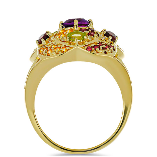 Goldplattierter Silberring mit marokkanischem Amethyst