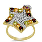 Goldplattierter Silberring mit marokkanischem Amethyst und Zitrin aus dem Ural