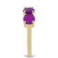 Goldplattierter Silberring mit lila Achat