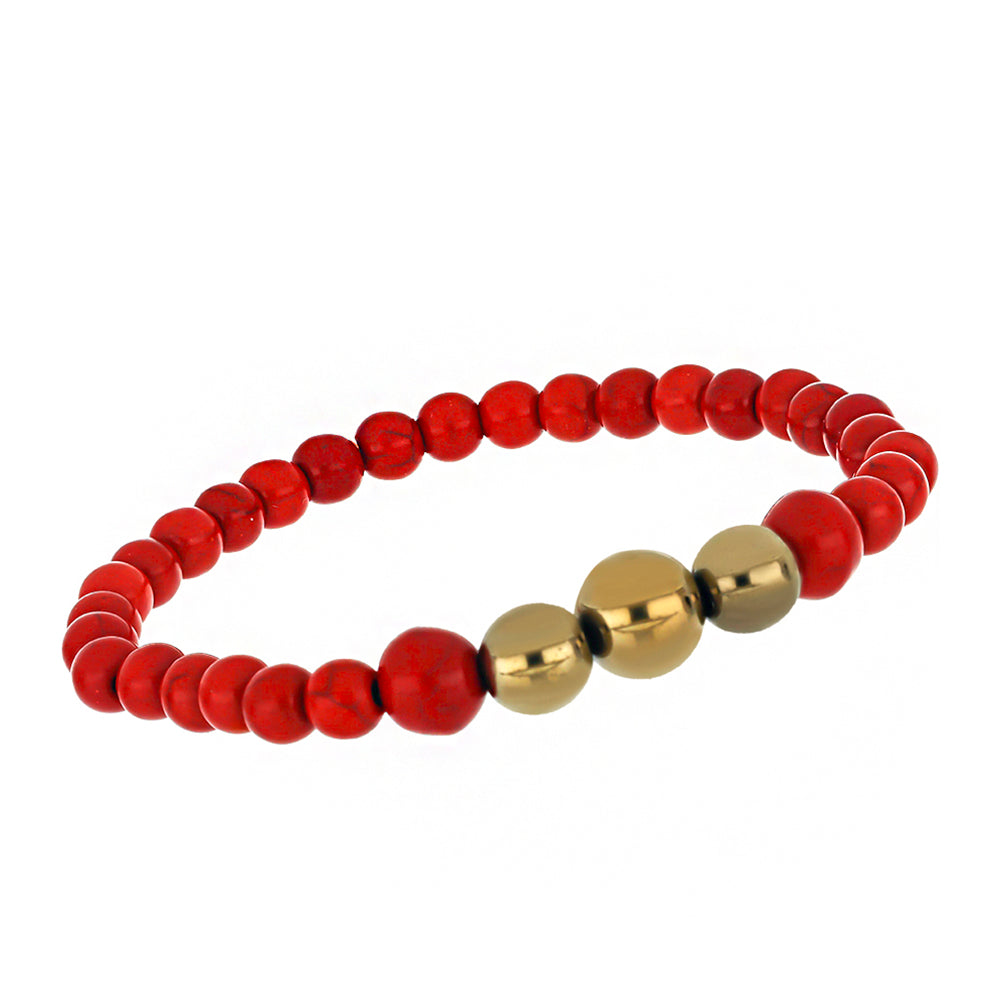 Nugget Armband mit roter Koralle 1 