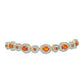 Goldplattiertes Silberarmband mit Karneol und weißem Topas