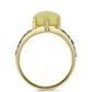 Goldplattierter Silberring mit gelbem Serpentin und äthiopischem Paraiba-Blauopal
