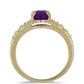 Goldplattierter Silberring mit lila Achat