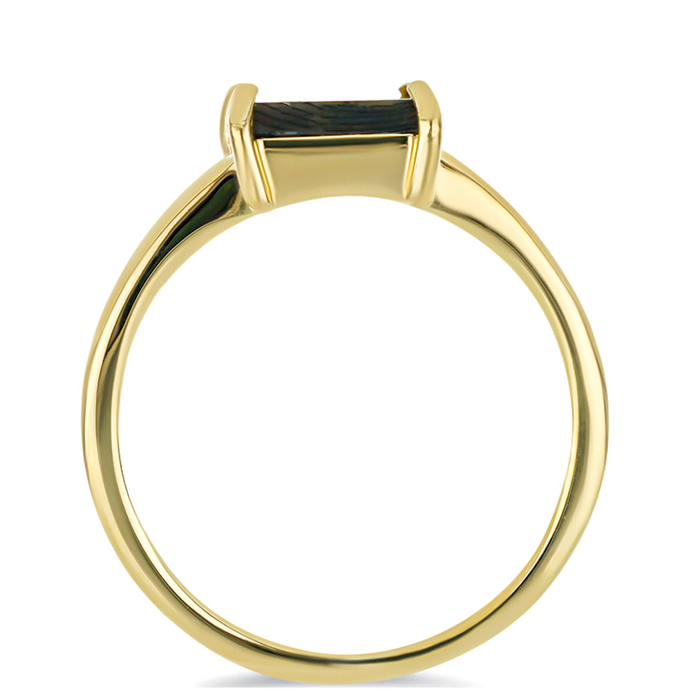 Goldplattierter Silberring mit schwarzem Perlmutt 2 