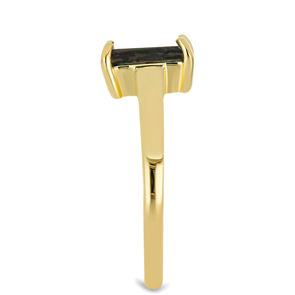 Goldplattierter Silberring mit schwarzem Perlmutt 4 