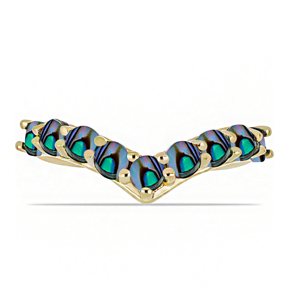 Goldplattierter Silberring mit schwarzem Perlmutt