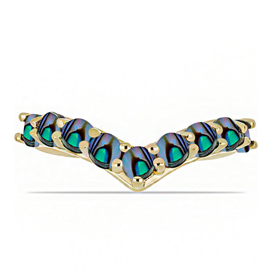 Goldplattierter Silberring mit schwarzem Perlmutt