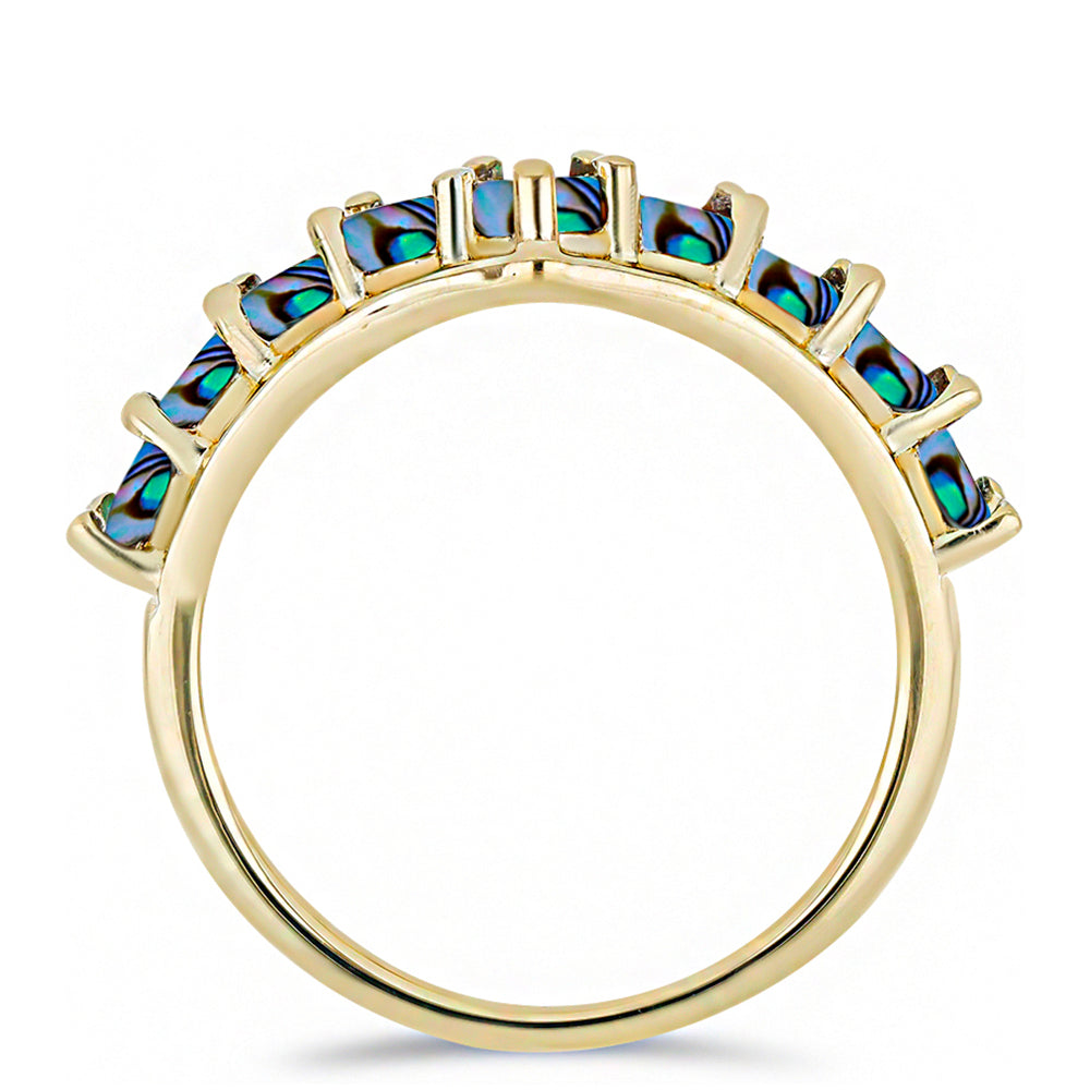 Goldplattierter Silberring mit schwarzem Perlmutt 2 