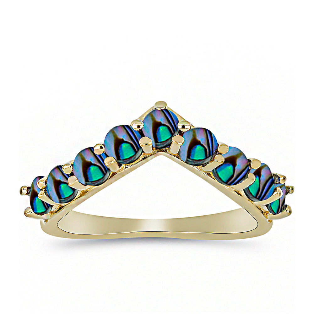 Goldplattierter Silberring mit schwarzem Perlmutt 3 