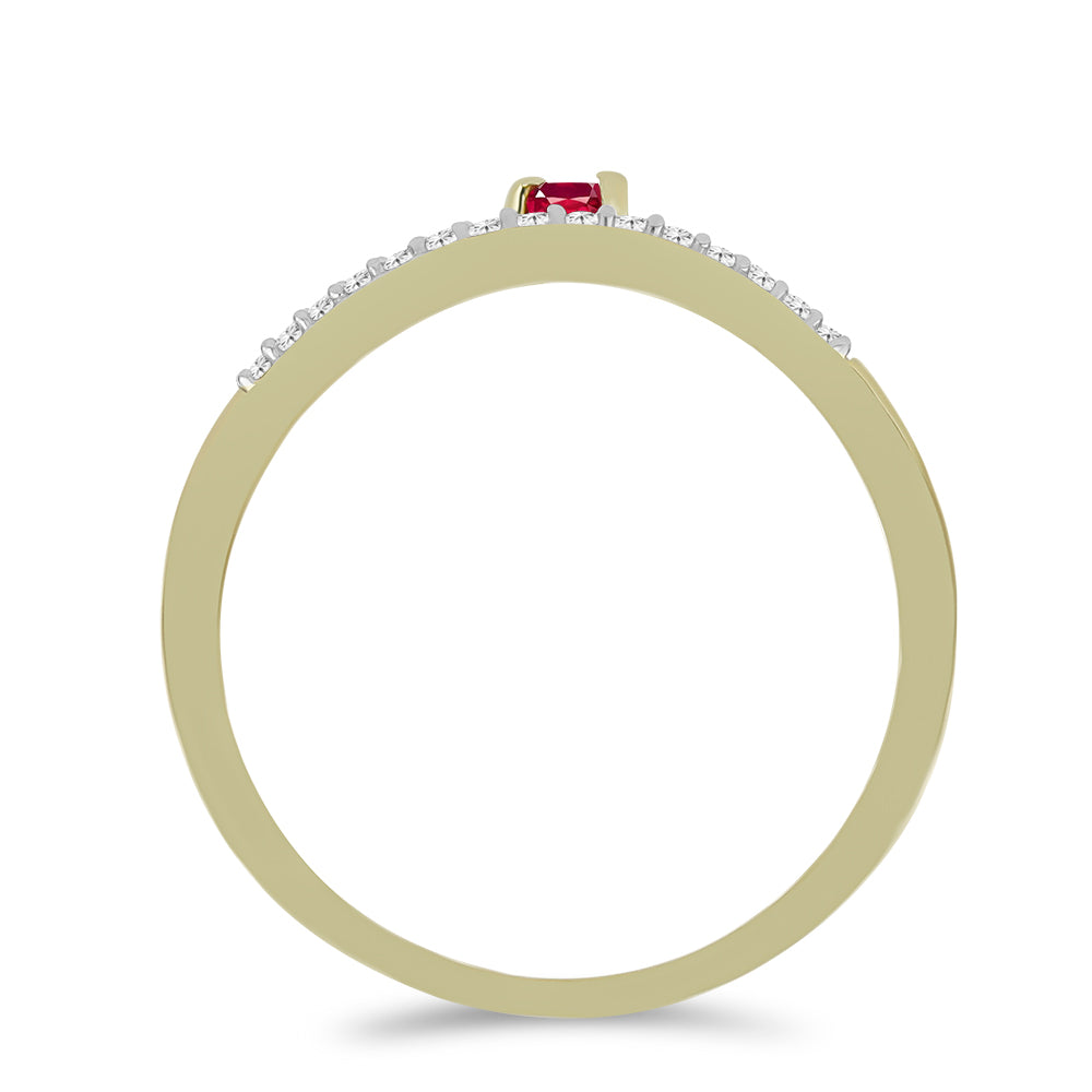 Goldplattierter Silberring mit Rubin aus Madagaskar und weißem Topas 6 