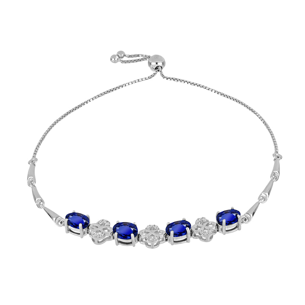 Silberarmband mit australischem blauem Saphir und weißem Topas 1 