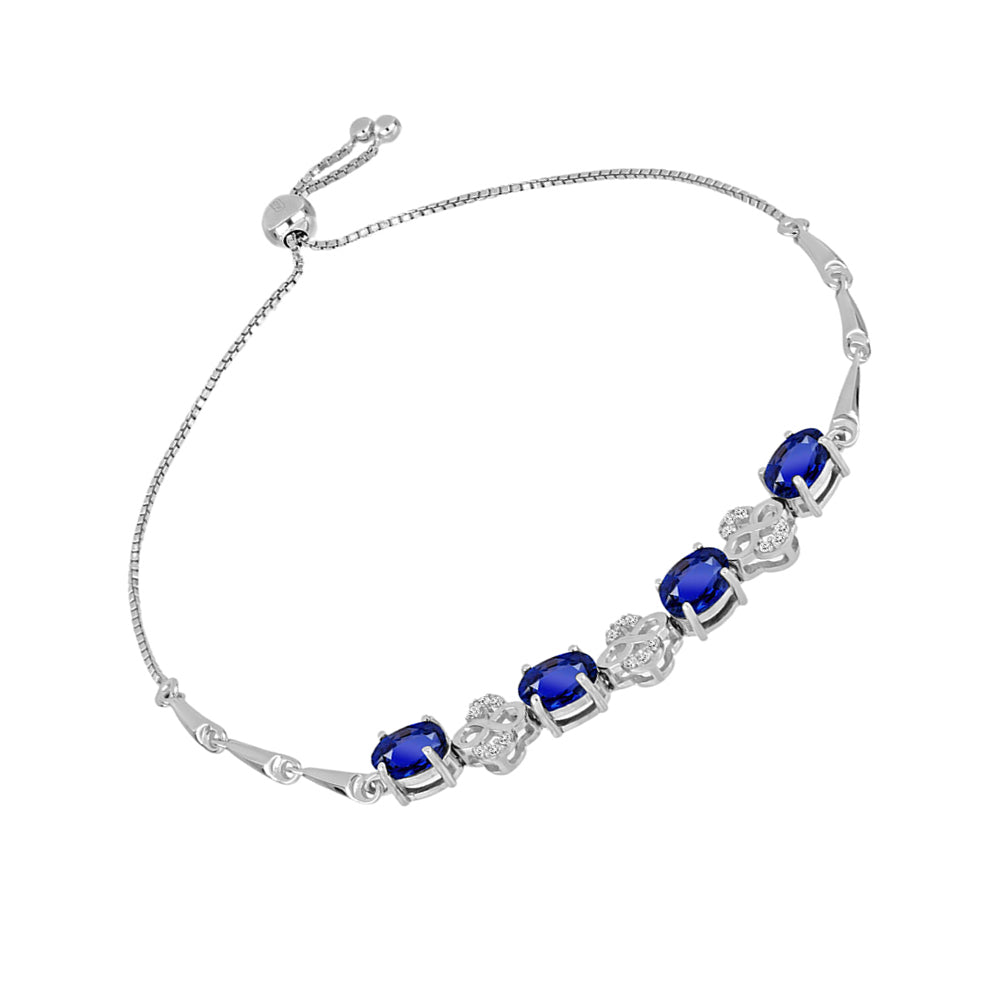 Silberarmband mit australischem blauem Saphir und weißem Topas 2 