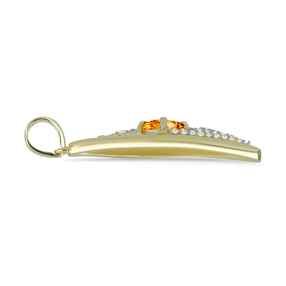 Goldplattierter Silberanhänger mit Zitrin aus Rio Grande und weißem Topas 2 