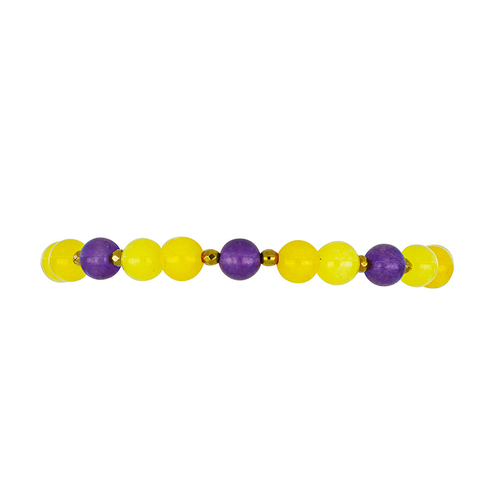 Goldplattiertes Silberarmband mit Zitronen-Chalcedon 2 