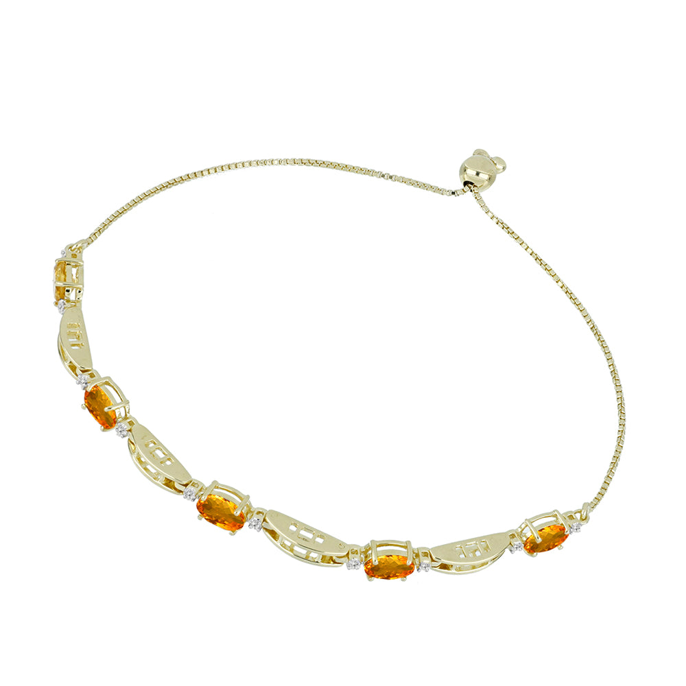 Goldplattiertes Silberarmband mit Zitrin aus Rio Grande und weißem Topas