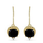 Goldplattierte Silberohrringe mit schwarzem Spinell und weißem Topas