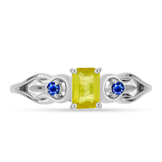 Silberring mit gelbem Saphir