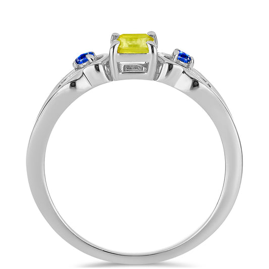 Silberring mit gelbem Saphir