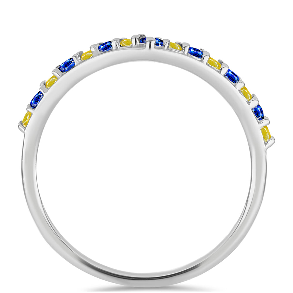 Silberring mit gelbem Saphir 2 