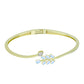 Goldplattiertes Silberarmband mit Regenbogenmondstein und weißem Topas