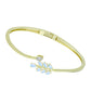 Goldplattiertes Silberarmband mit Regenbogenmondstein und weißem Topas